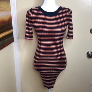 LOVE, FIRE STRIPED BODYCON DRESS SIZE XS